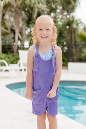 Kid's Remember This Feeling Purple Terry Romper SALE PINK LILY