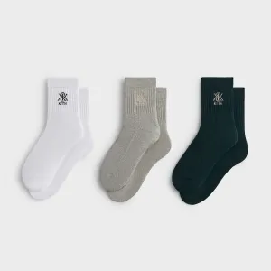 Kith 3-Pack Crest Mid Crew Socks - Multi KITH