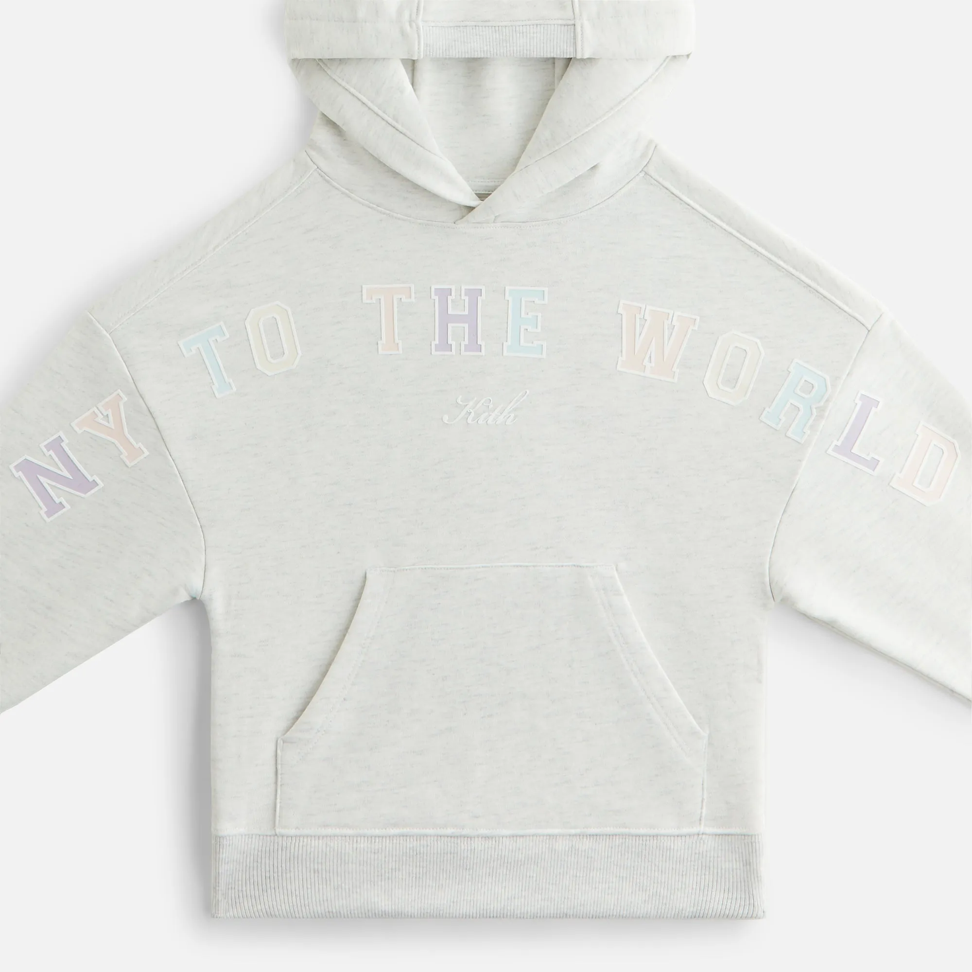 Kith Kids New York to the World Hoodie - Light Heather Grey KITH