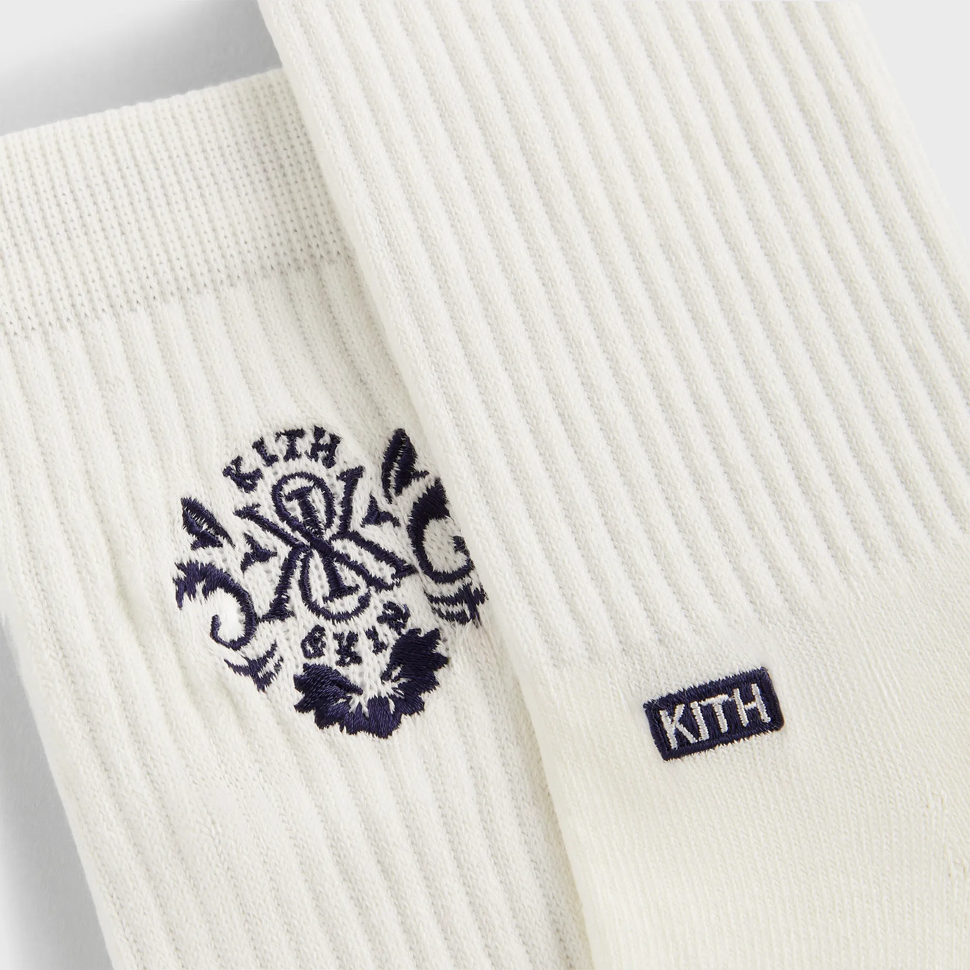 Kith Ornate Crest Logo Crew Socks - Silk KITH