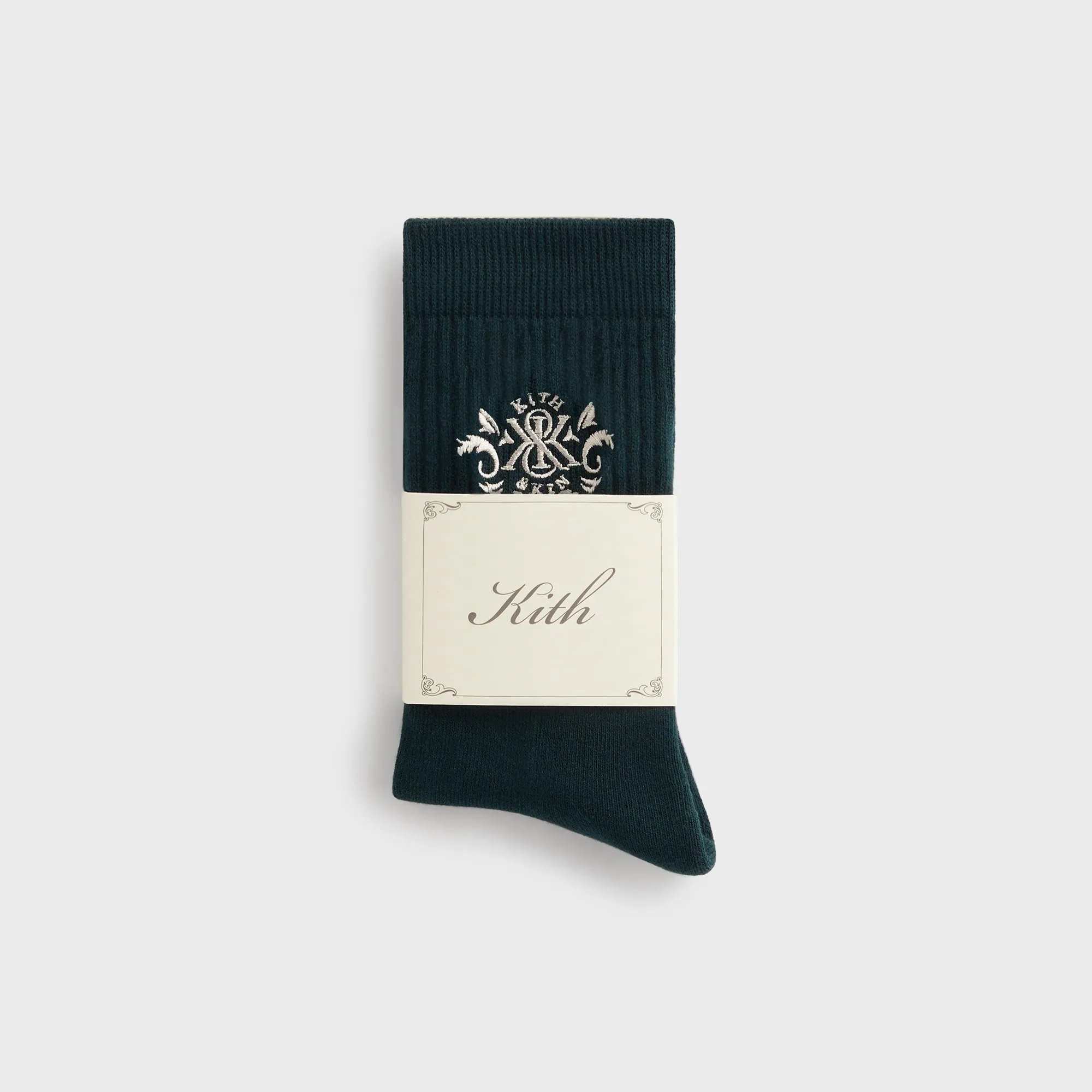Kith Ornate Crest Logo Crew Socks - Stadium KITH
