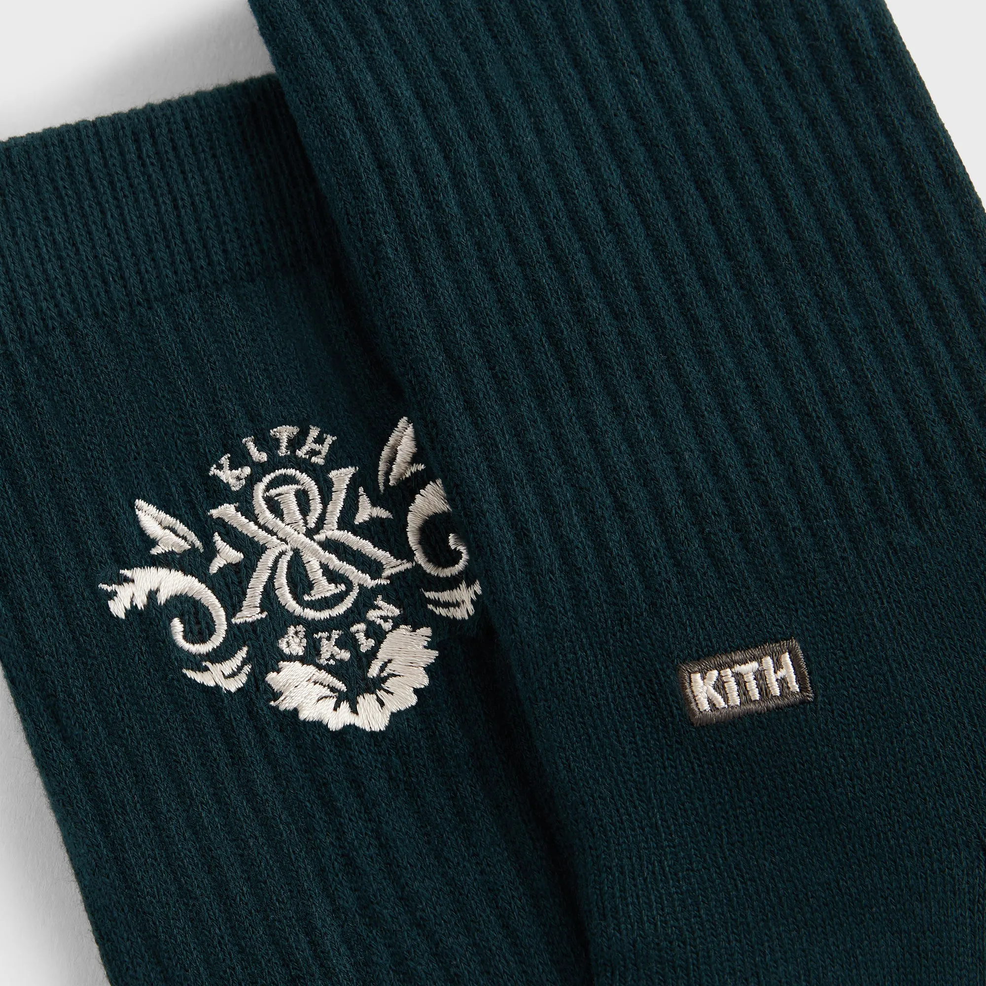 Kith Ornate Crest Logo Crew Socks - Stadium KITH