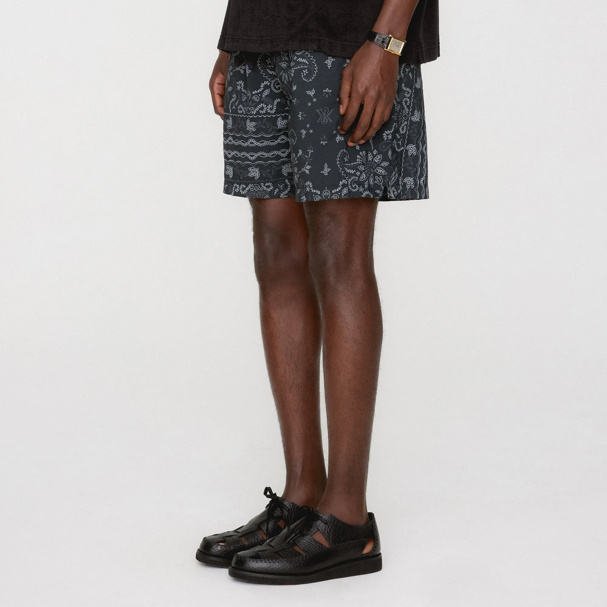 Kith Panelled Bandana Ashton Swim Short - Black KITH