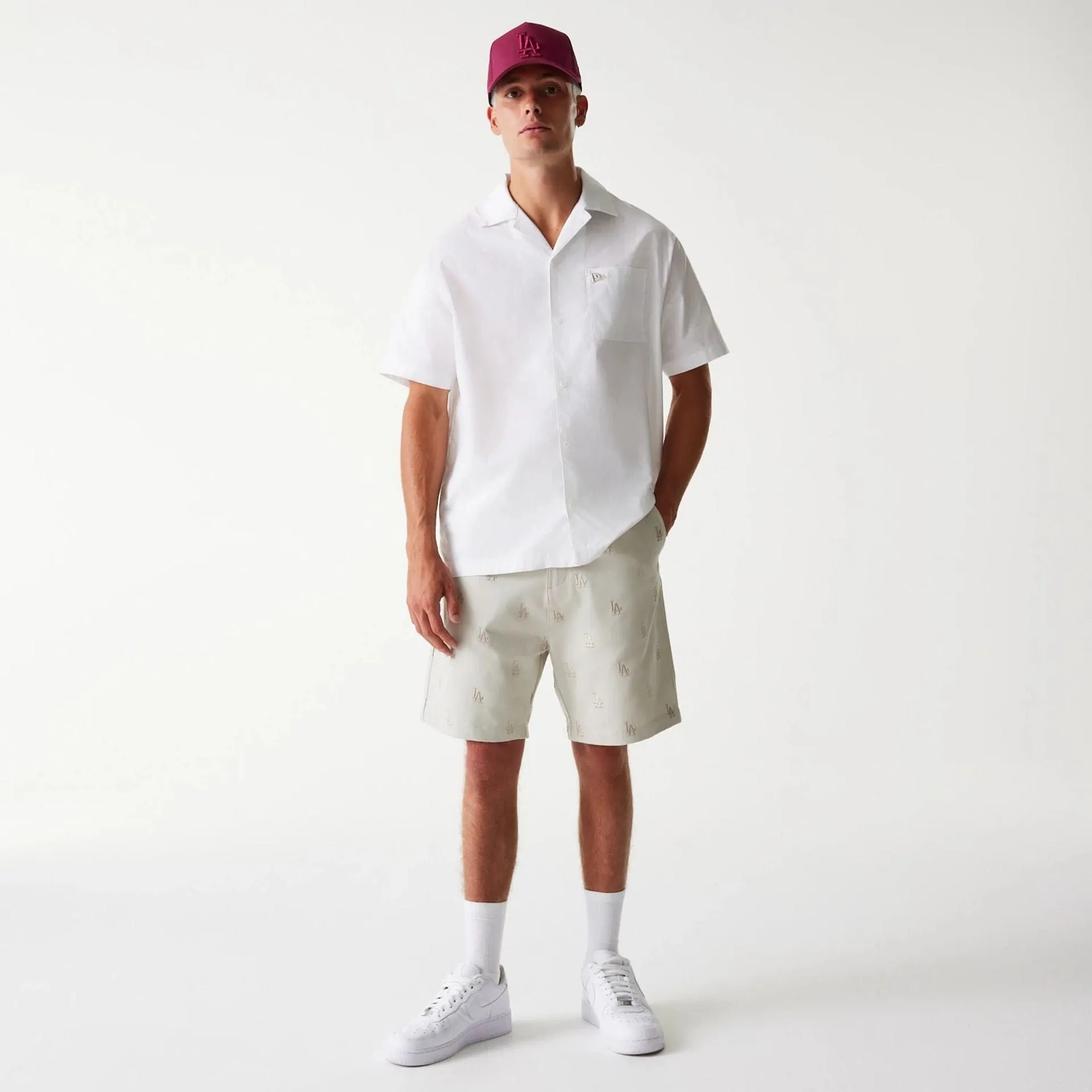 LA Dodgers MLB Monogram Cream Shorts NEW ERA