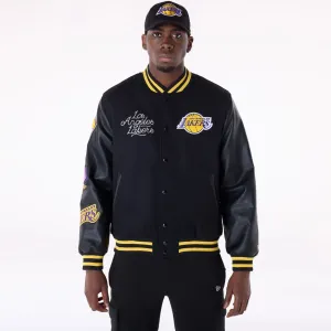 LA Lakers NBA Patch Black Varsity Jacket NEW ERA