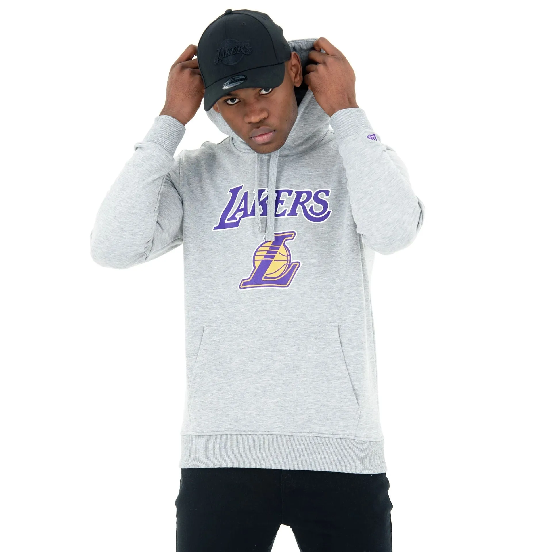 LA Lakers NBA Regular Grey Pullover Hoodie NEW ERA