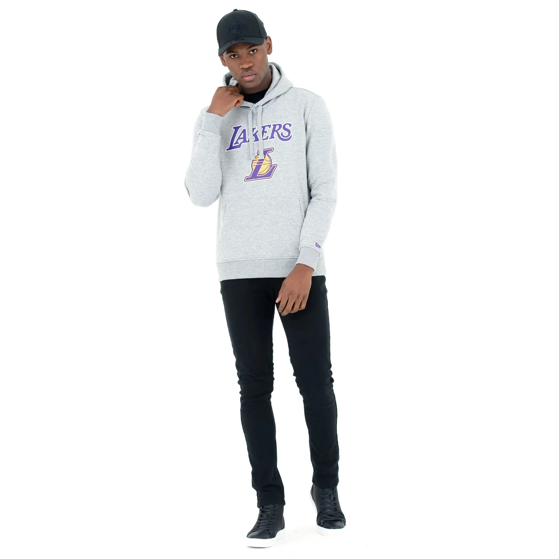 LA Lakers NBA Regular Grey Pullover Hoodie NEW ERA