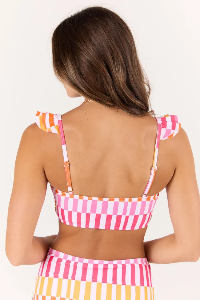 La Siesta Smocked Bikini Top PINK LILY