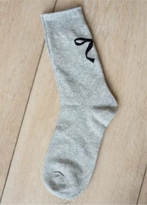 Lora Grey Bow Socks