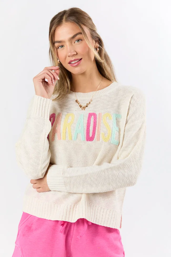 Lost In Paradise Multi Color Paradise Light Weight Sweater PINK LILY