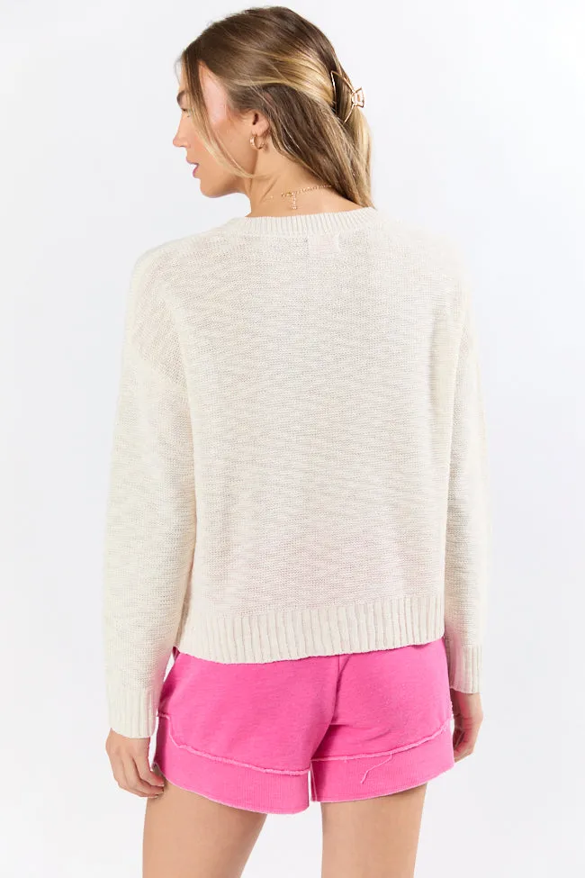 Lost In Paradise Multi Color Paradise Light Weight Sweater PINK LILY
