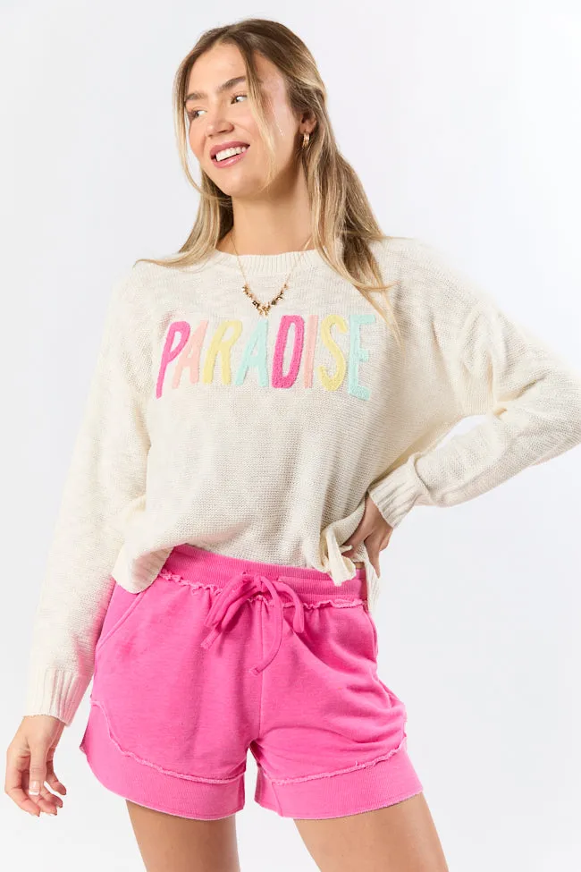 Lost In Paradise Multi Color Paradise Light Weight Sweater PINK LILY