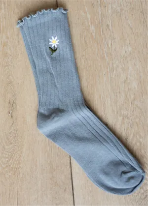 Marin Blue Daisy Socks