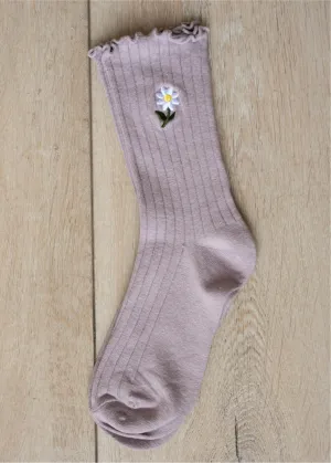 Marin Dusty Purple Daisy Socks