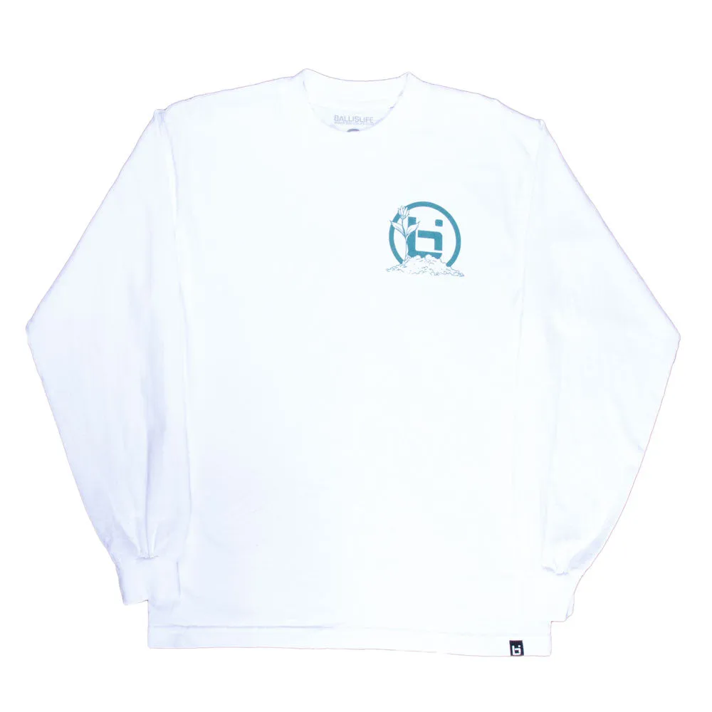 New Beginnings L/S Tee in White Ballislife