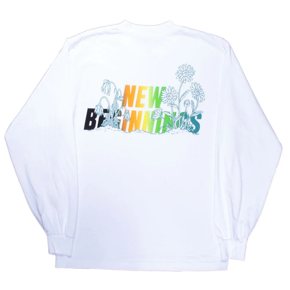New Beginnings L/S Tee in White Ballislife