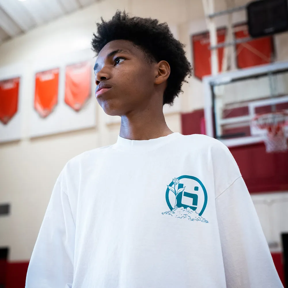 New Beginnings L/S Tee in White Ballislife
