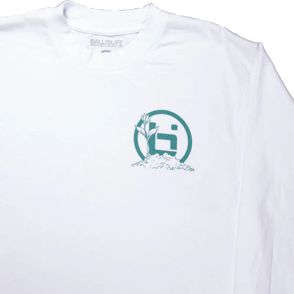 New Beginnings L/S Tee in White Ballislife