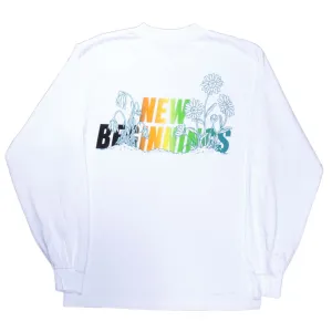 New Beginnings L/S Tee in White Ballislife