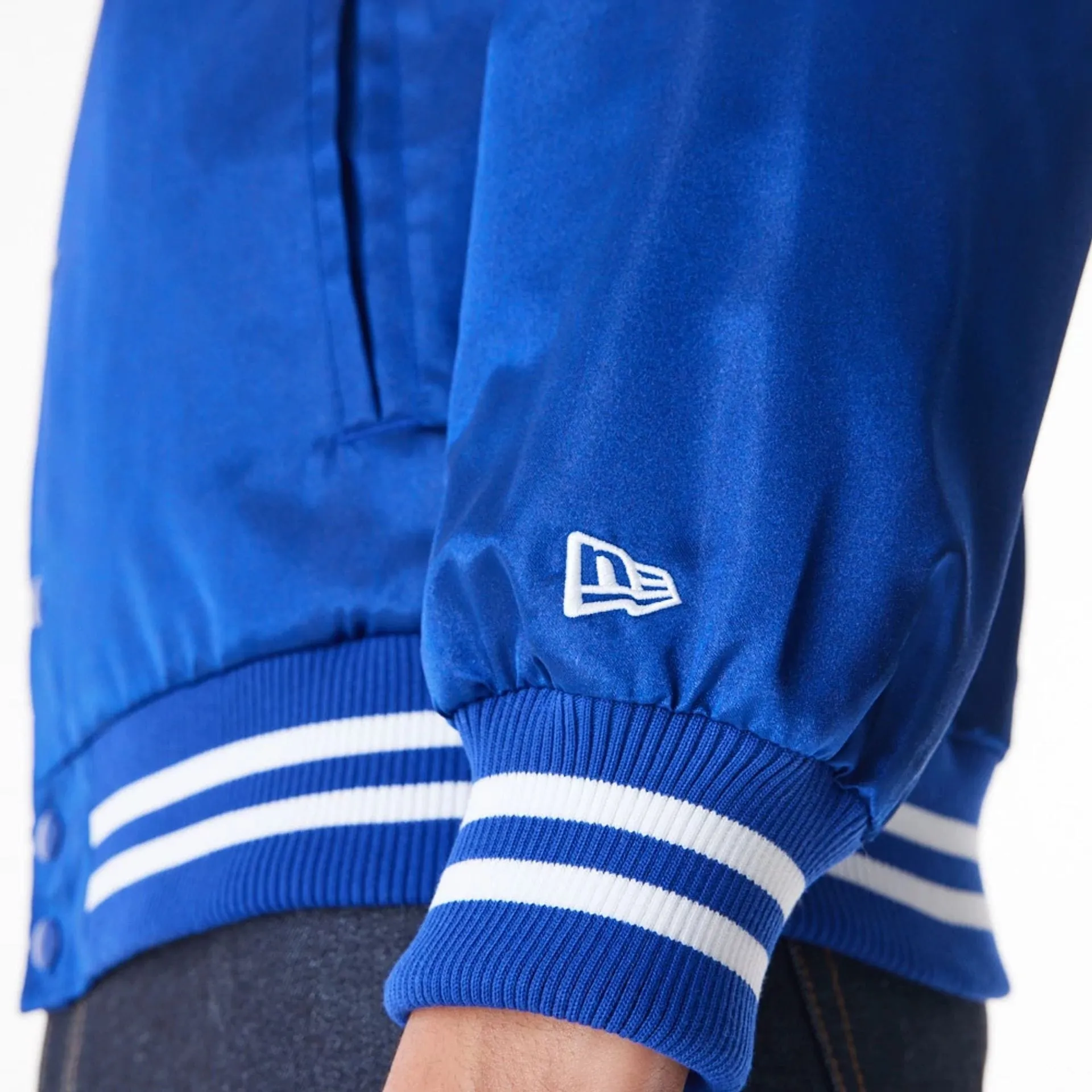 New York Giants NFL Blue Satin Bomber Jacket NEW ERA