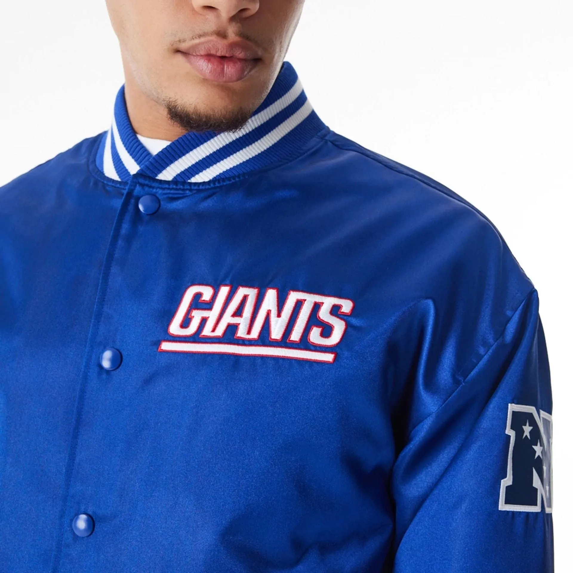 New York Giants NFL Blue Satin Bomber Jacket NEW ERA