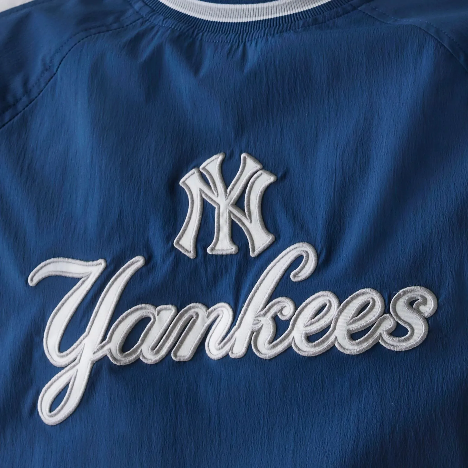 New York Yankees MLB Navy U Neck Pullover Windbreaker NEW ERA