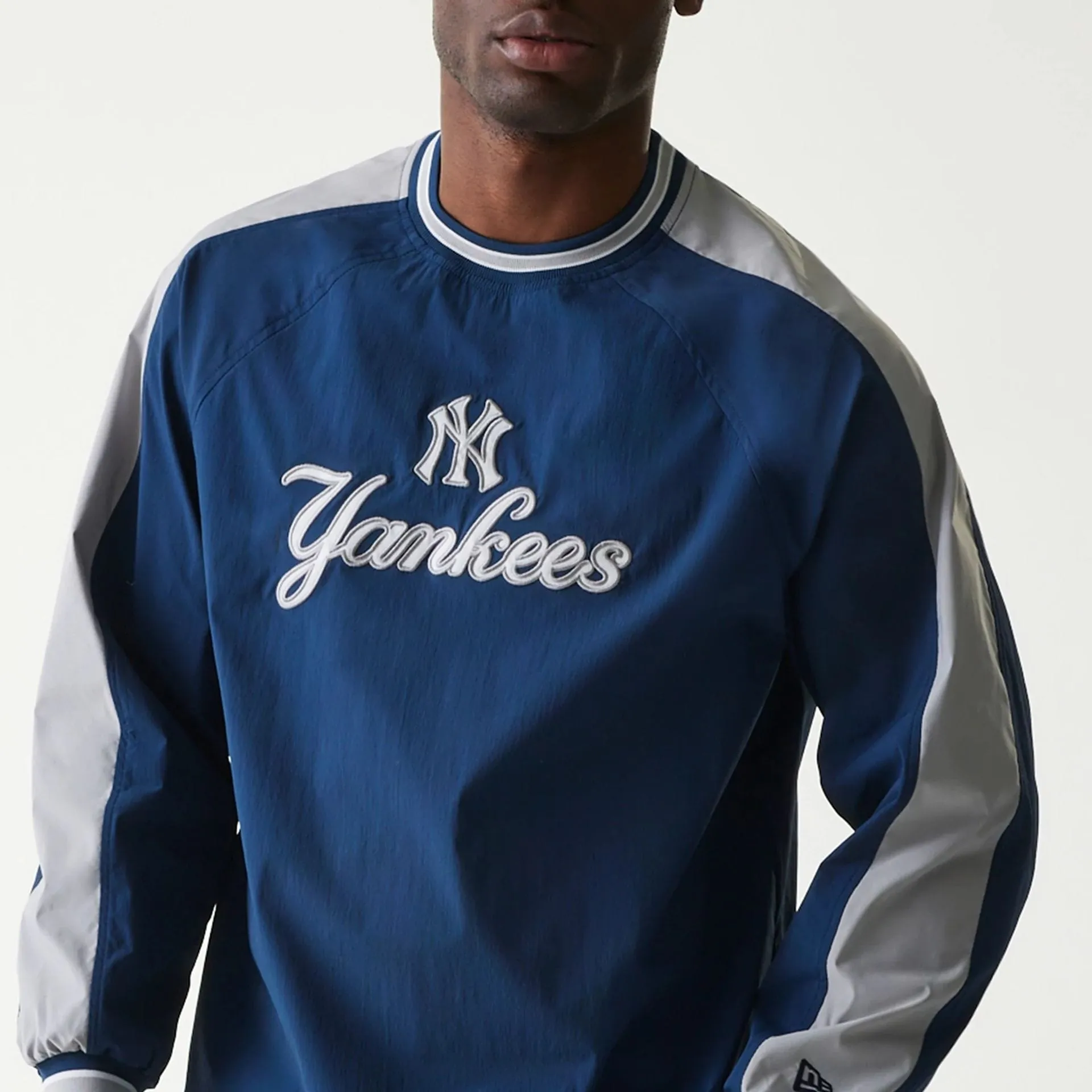 New York Yankees MLB Navy U Neck Pullover Windbreaker NEW ERA