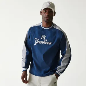 New York Yankees MLB Navy U Neck Pullover Windbreaker NEW ERA