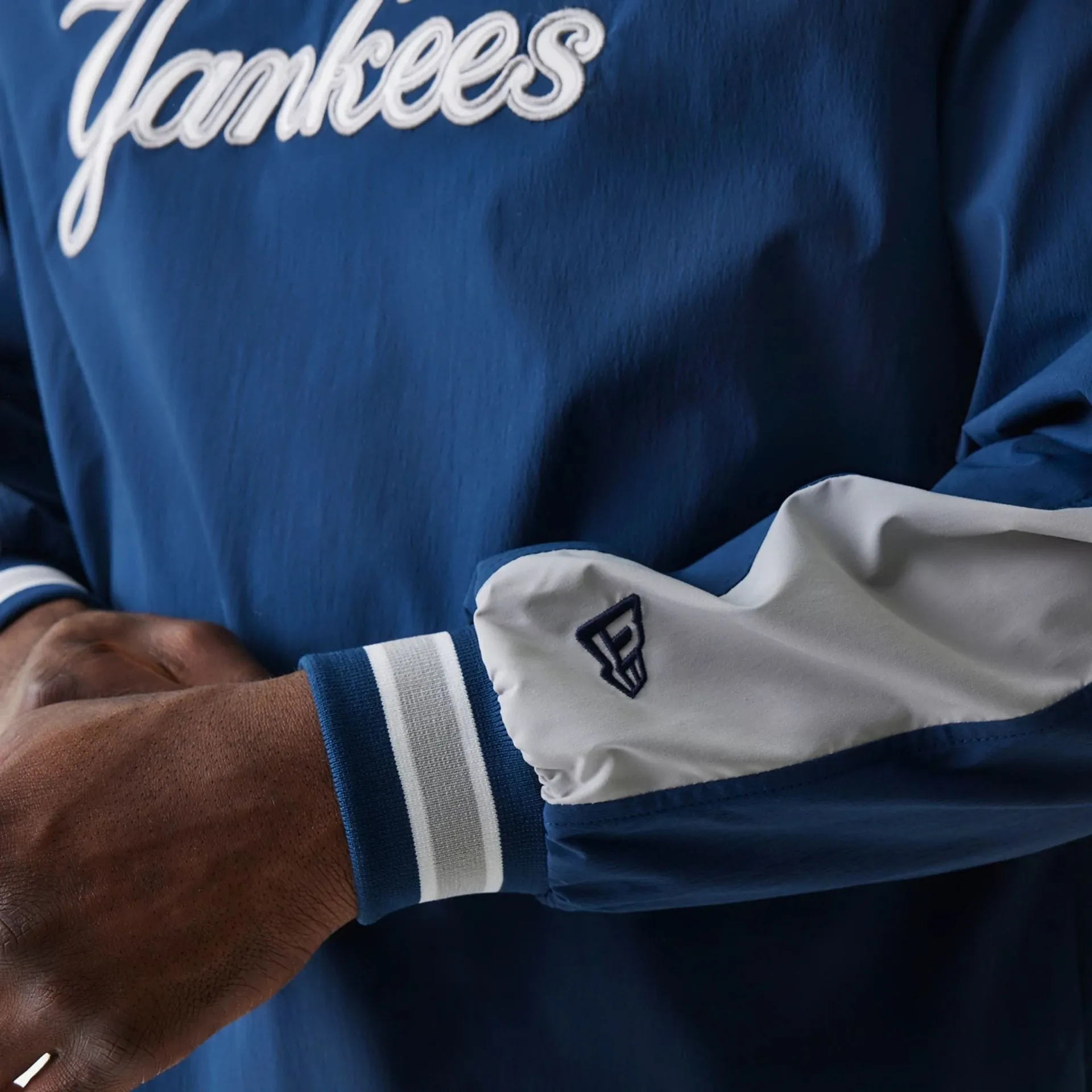 New York Yankees MLB Navy U Neck Pullover Windbreaker NEW ERA