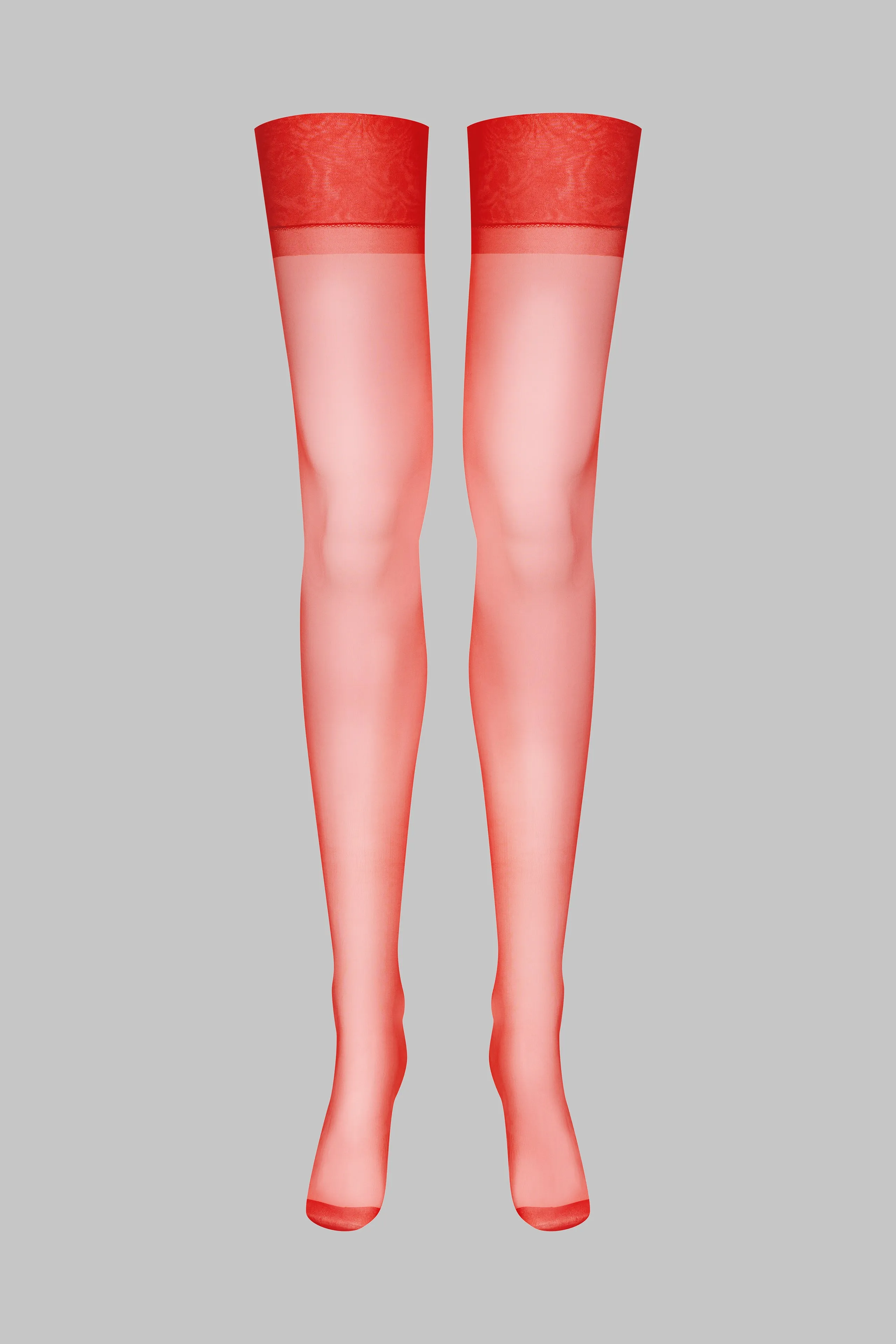Nylon stockings - 15D - Red - Les Coquetteries Maison Close