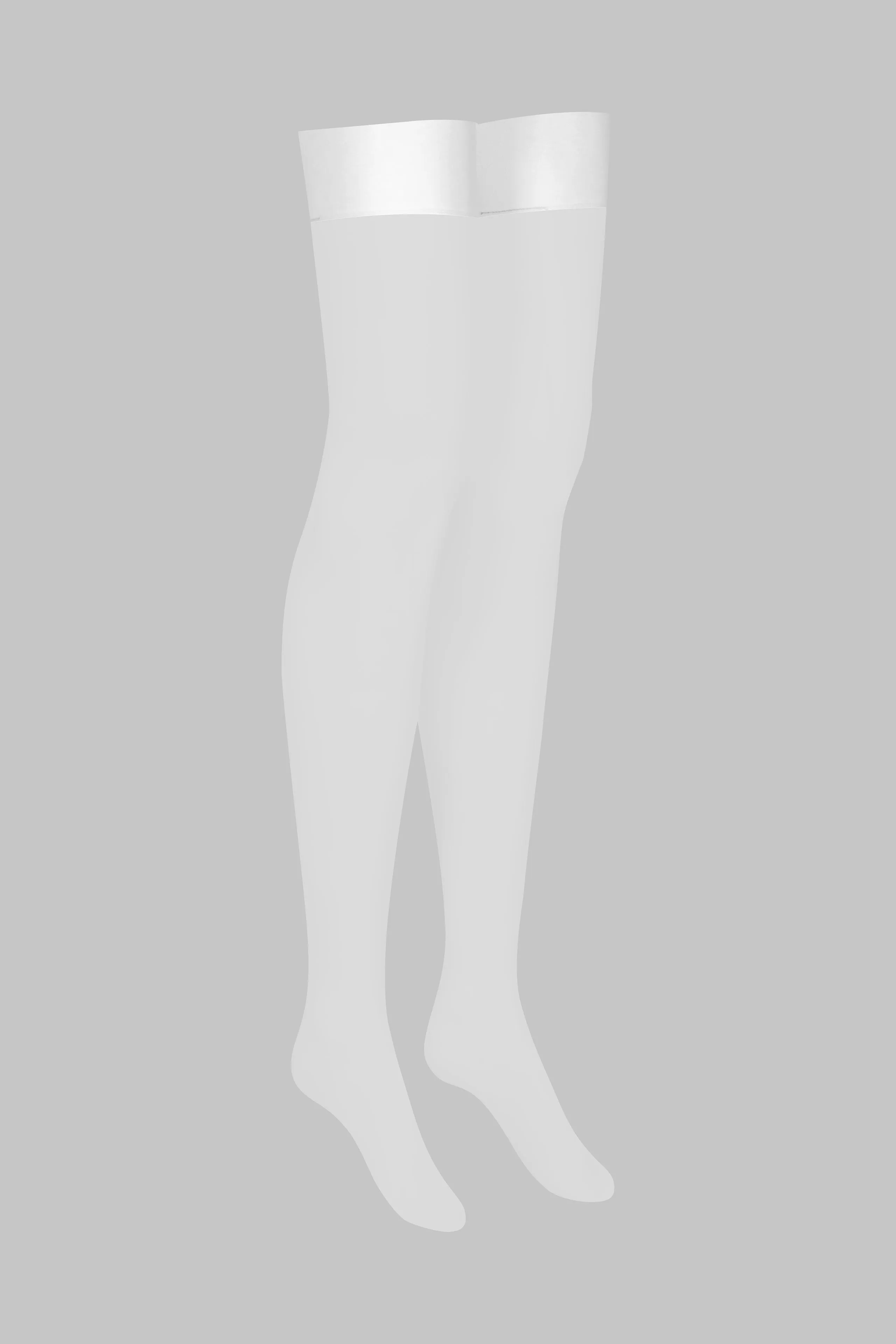 Nylon stockings - 15D - White - Les Coquetteries Maison Close
