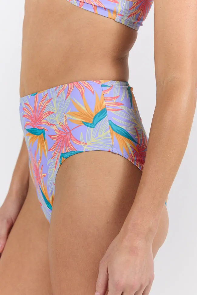 Off The Grid Multi Palm Print Bikini Bottom PINK LILY