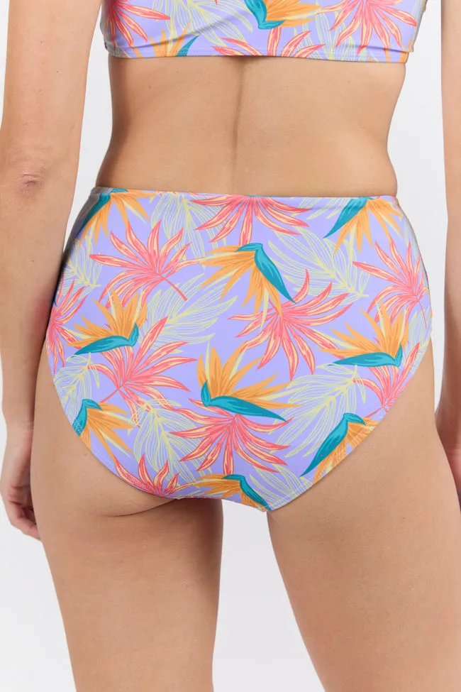 Off The Grid Multi Palm Print Bikini Bottom PINK LILY
