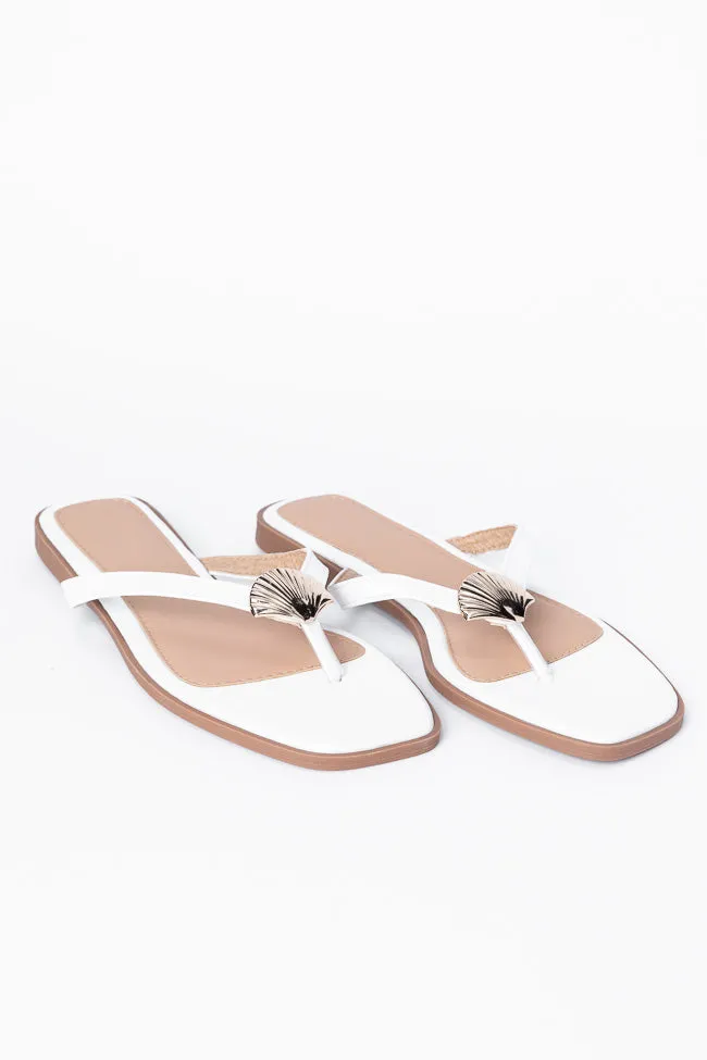 Olivia White Flip Flops SALE PINK LILY