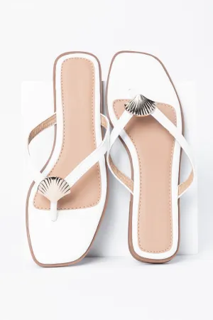 Olivia White Flip Flops SALE PINK LILY