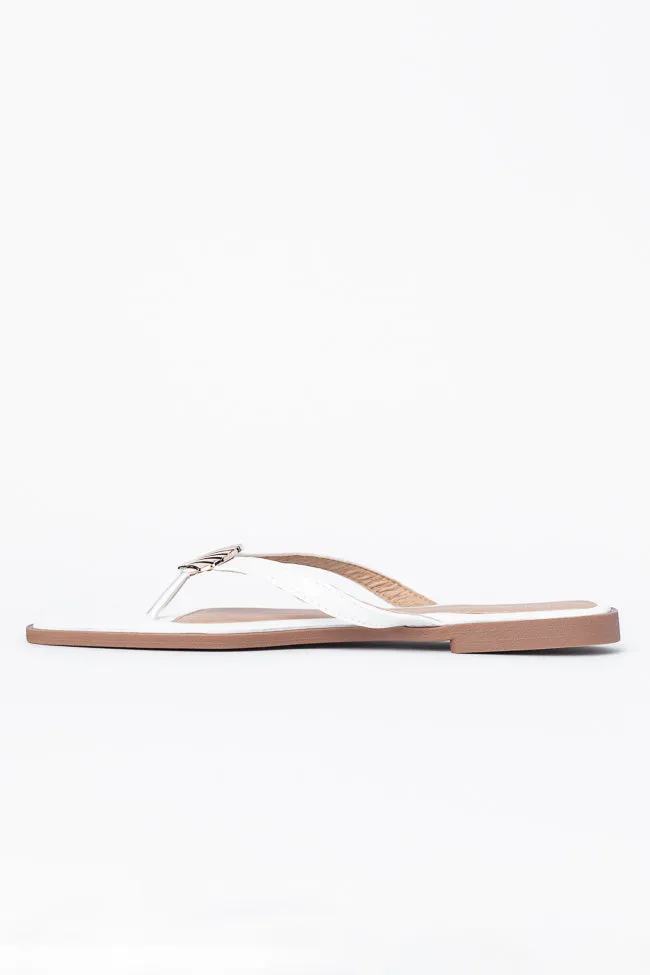 Olivia White Flip Flops SALE PINK LILY
