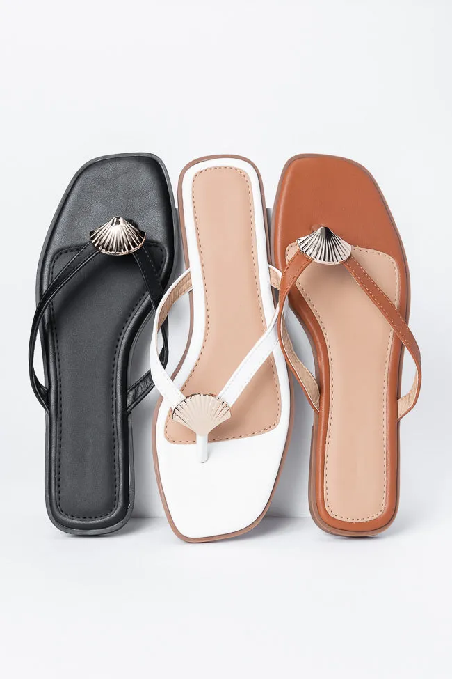 Olivia White Flip Flops SALE PINK LILY