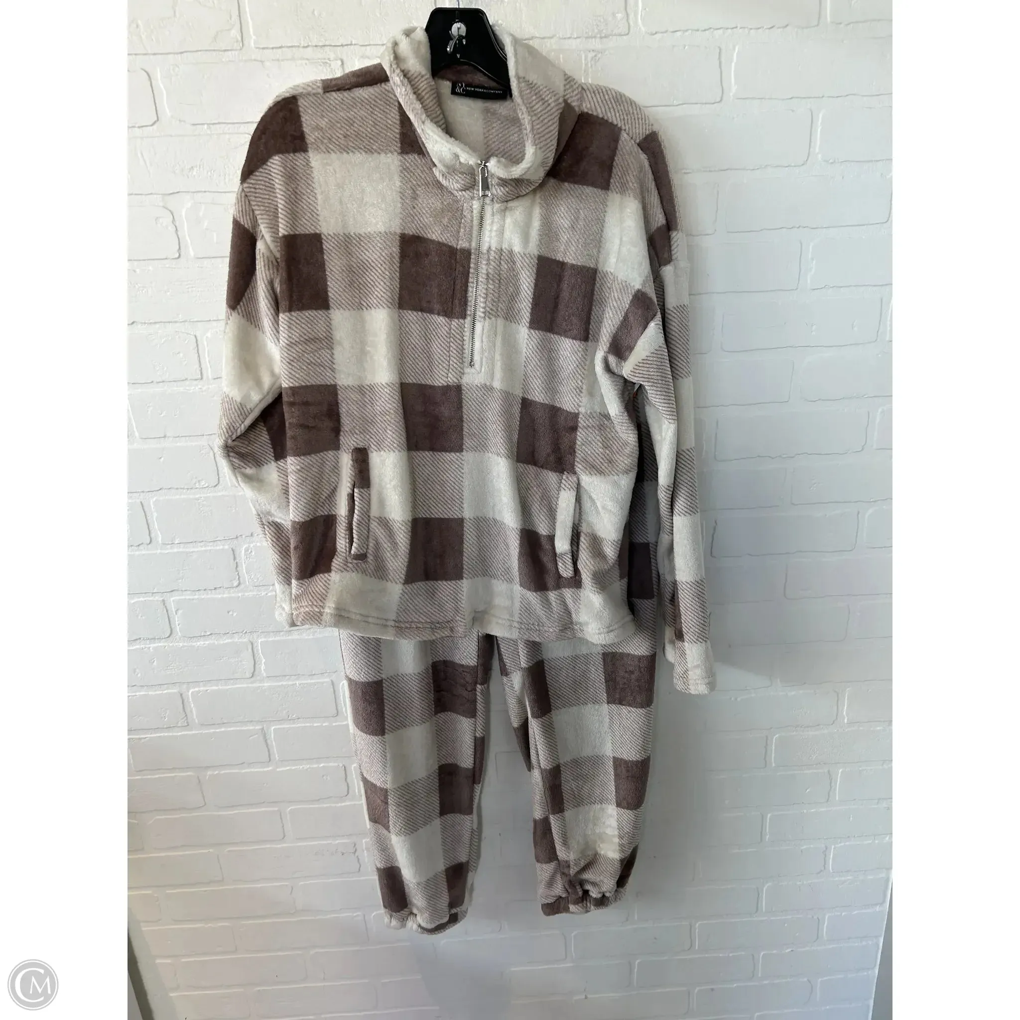 Pajamas 2pc By New York And Co In Brown & Cream, Size: M