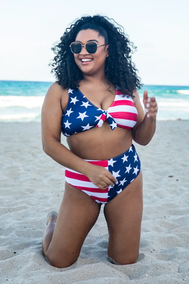 Party In The USA Stars and Stripes Bikini Bottoms SALE PINK LILY