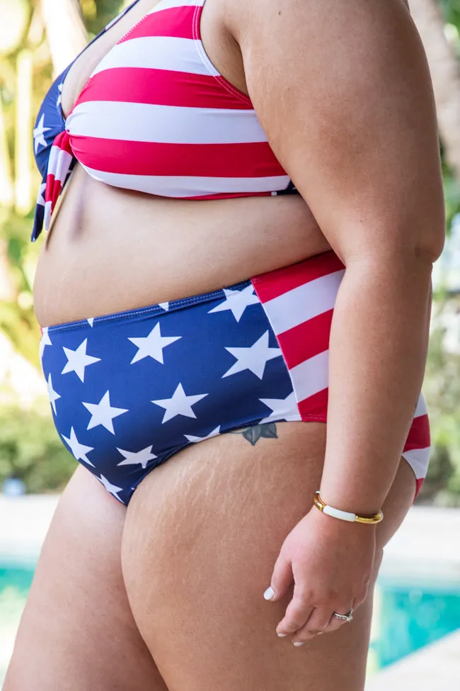 Party In The USA Stars and Stripes Bikini Bottoms SALE PINK LILY