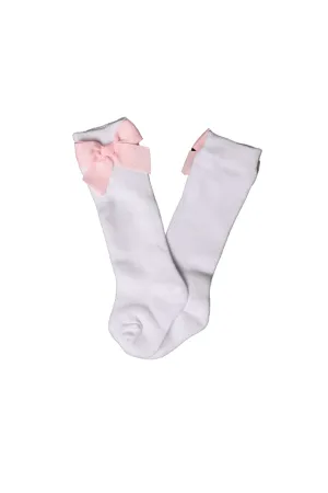 Pink Bow Knee Socks Smocked Flamingo