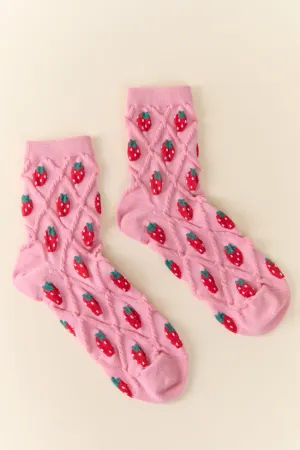 Pink Strawberry Socks PINK LILY