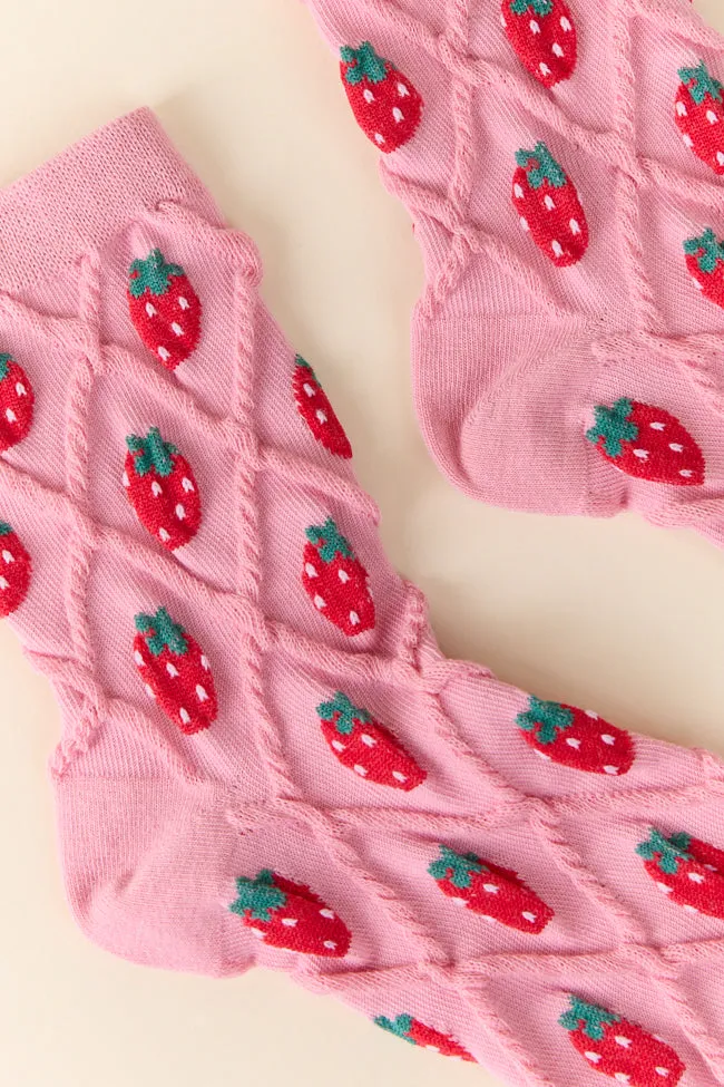 Pink Strawberry Socks PINK LILY
