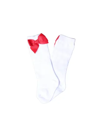 Red Bow Knee Socks Smocked Flamingo