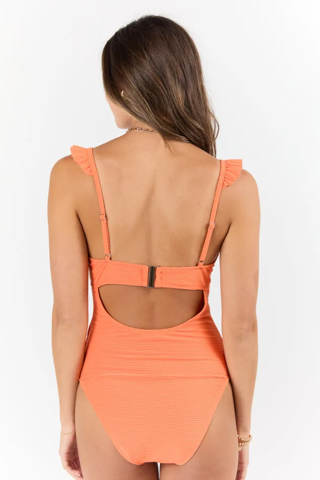 Ride The Waves Orange One Piece Swimsuit PINK LILY