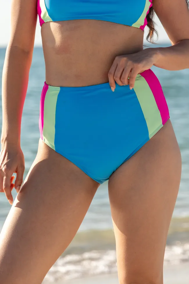 Rock The Boat Multi Colorblock Bikini Bottoms PINK LILY