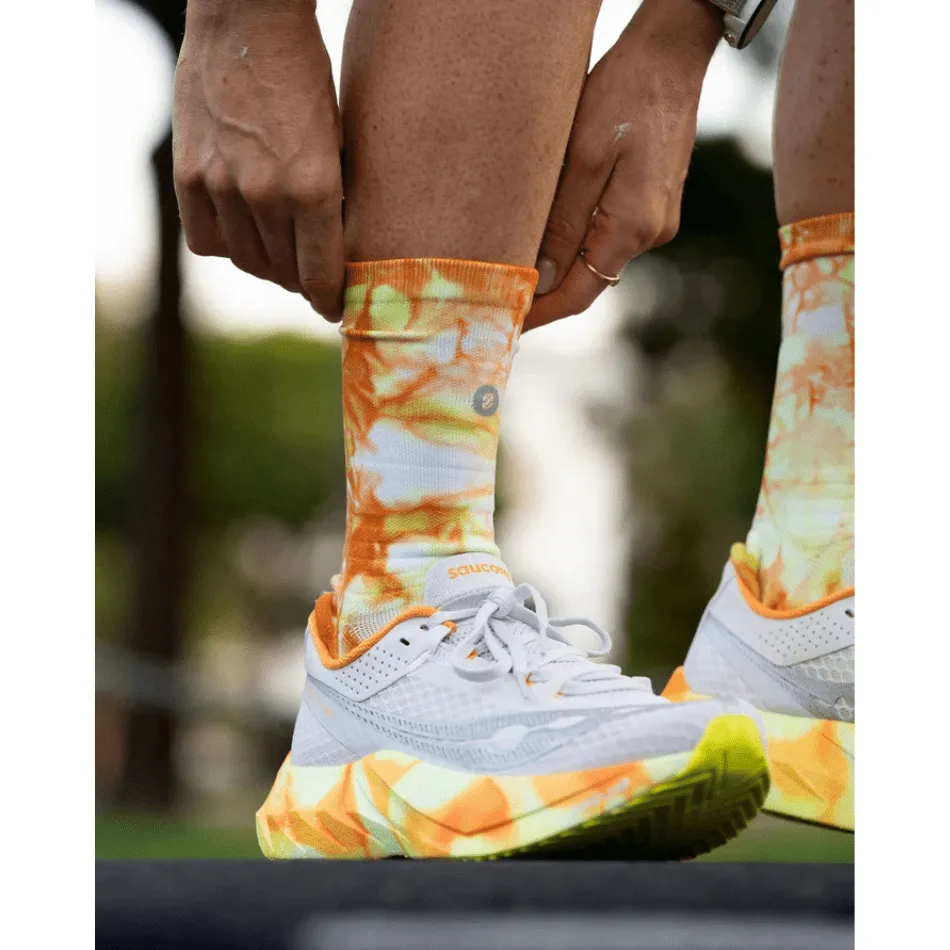 Shyu Unisex Half Crew Cut Racing Socks in Orange/Zest/White SS25