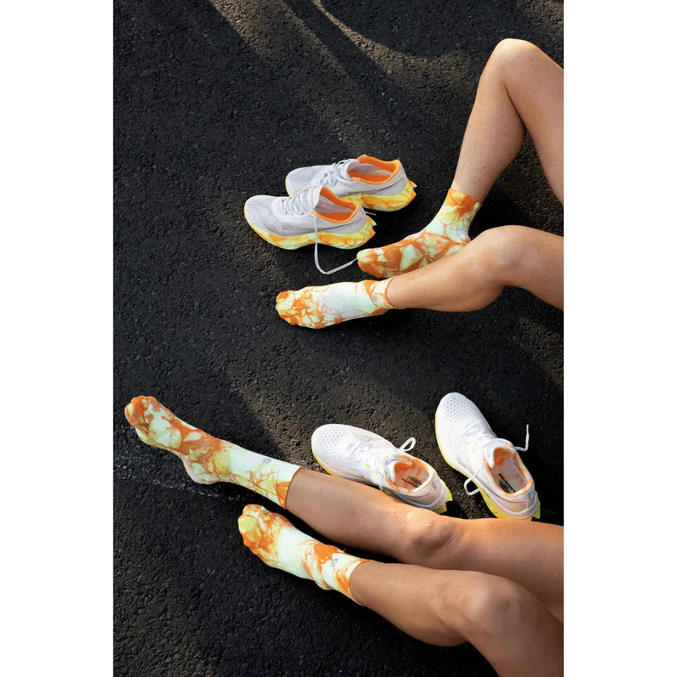 Shyu Unisex Half Crew Cut Racing Socks in Orange/Zest/White SS25