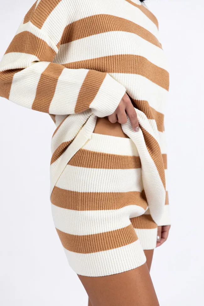 Sign Of The Times Ivory and Tan Striped Sweater Set PINK LILY