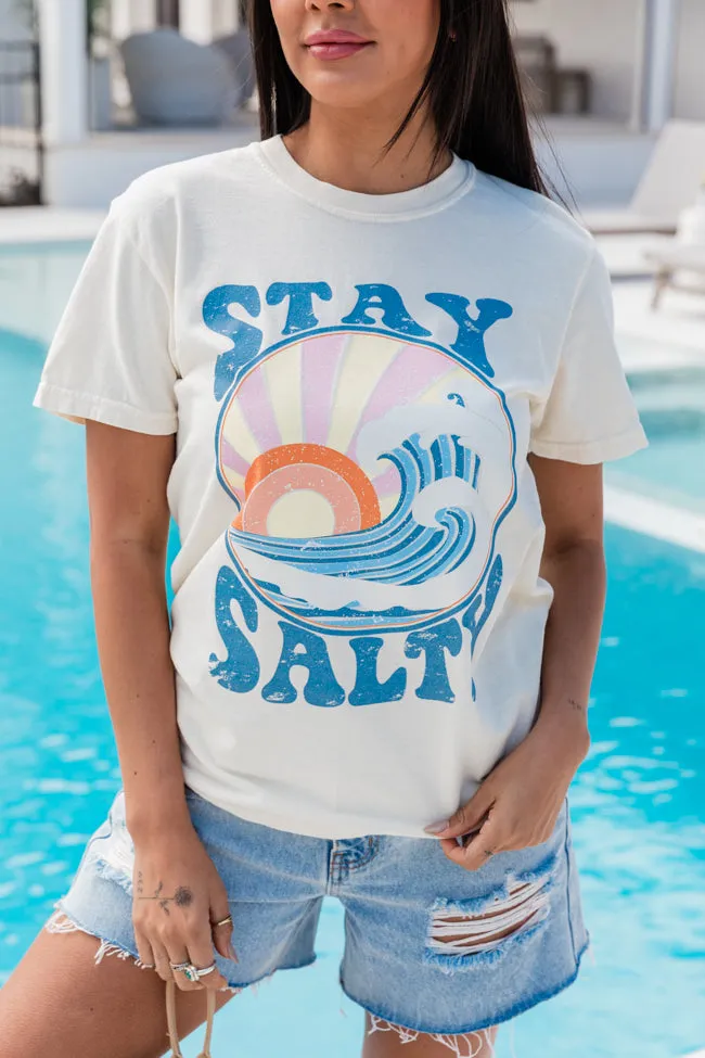 Stay Salty Soft Ivory Graphic Tee PINK LILY